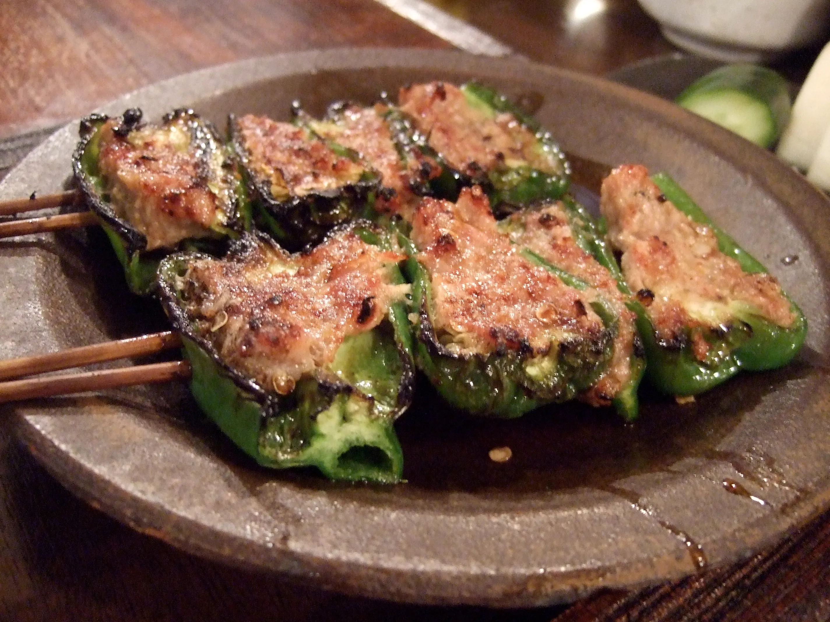 ピーマンの肉詰め at 鳥茂 ピーマンの肉詰め at 鳥茂