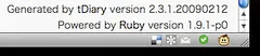 tDiary on ruby 1.9.1-p0 tDiary on ruby 1.9.1-p0