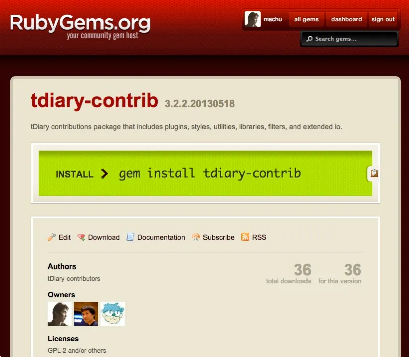 tDiary contrib gem tDiary contrib gem